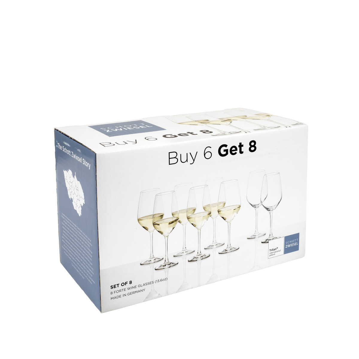 Forte Buy 6, Get 8 White Wine Glasses 13.6oz