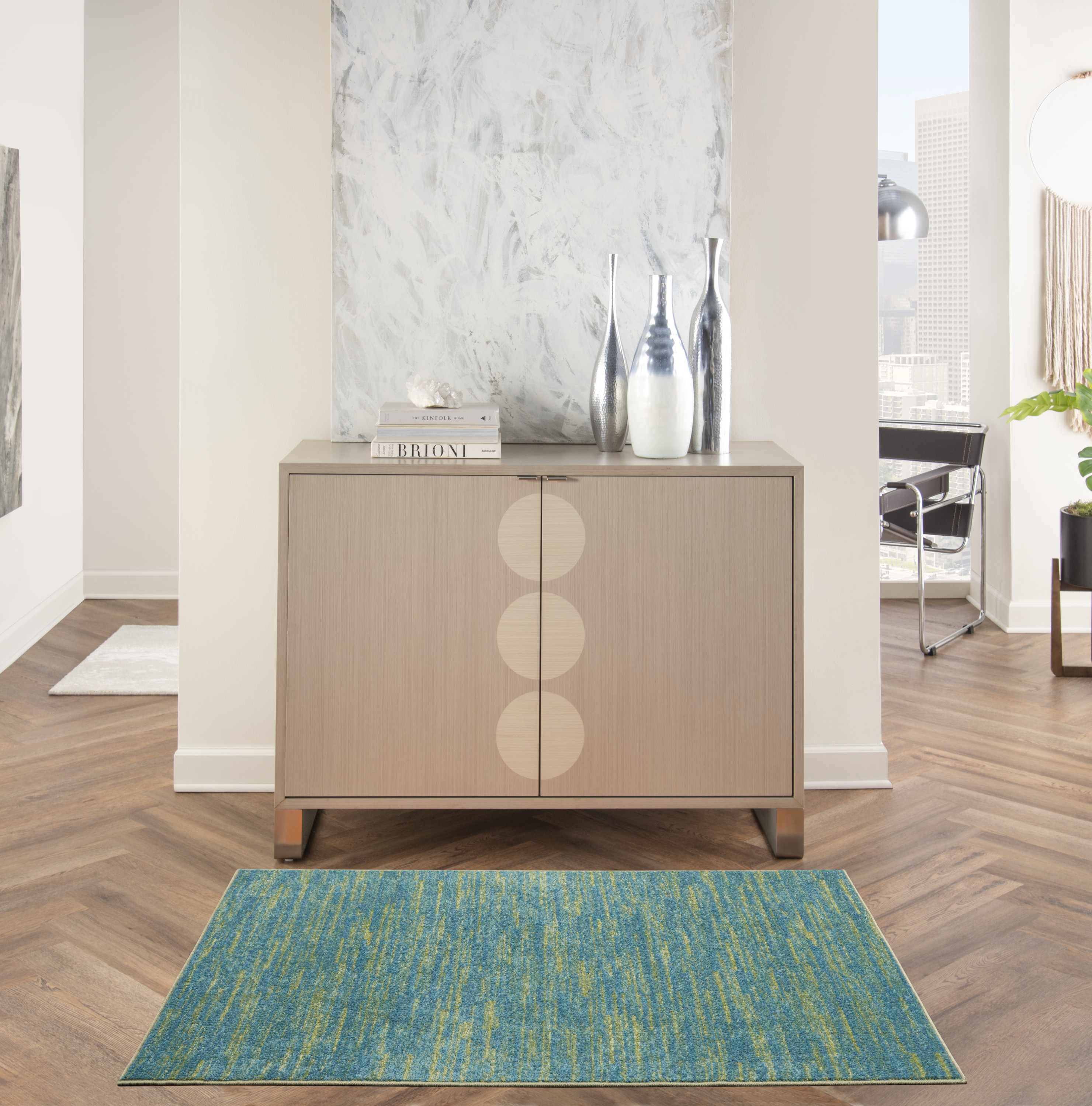 Nourison Nourison Essentials 3' x 5' Blue Green Outdoor Rug