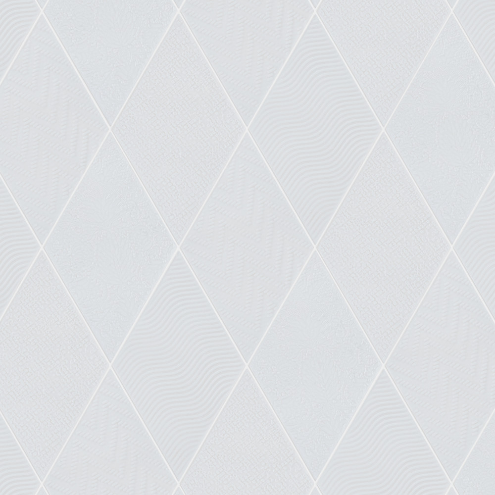 Rhombus White 5-1/2 in. x 9-1/2 in. Porcelain Floor and Wall Tile