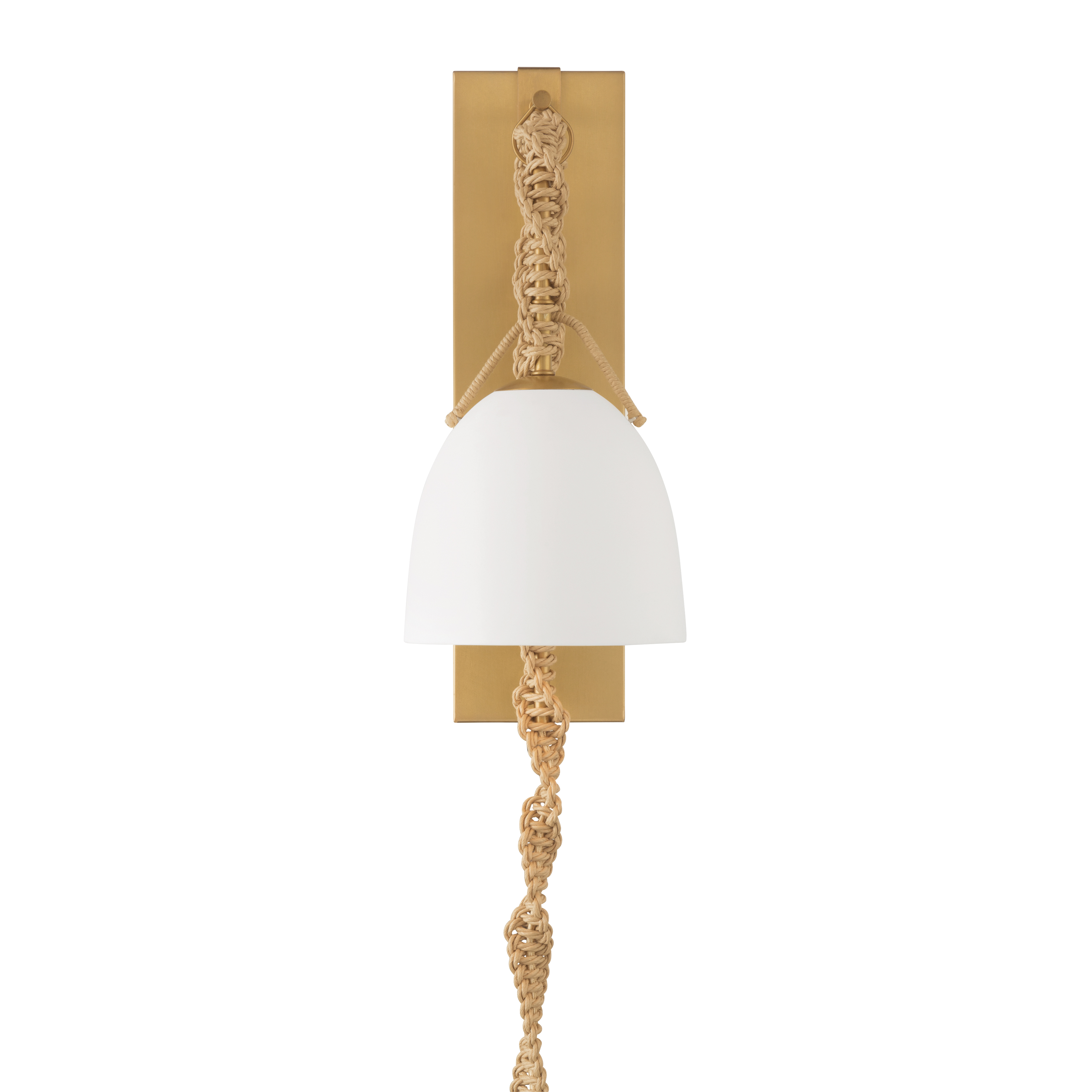 1-Light Wall Sconce - Legacy Brass with White Ceramic and Paper Rope - alternate view