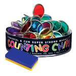 Dowling Magnets&reg; Block Magnet with 75 Counting Chips DO-736608