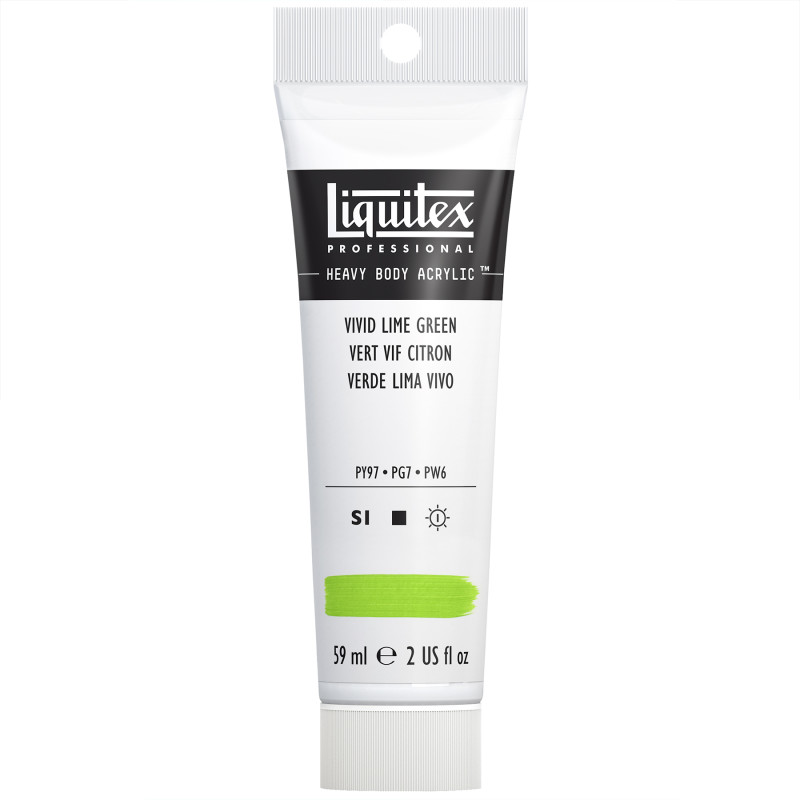 Professional Heavy Body Acrylic Paint, 59 mL Tube, Vivid Lime Green
