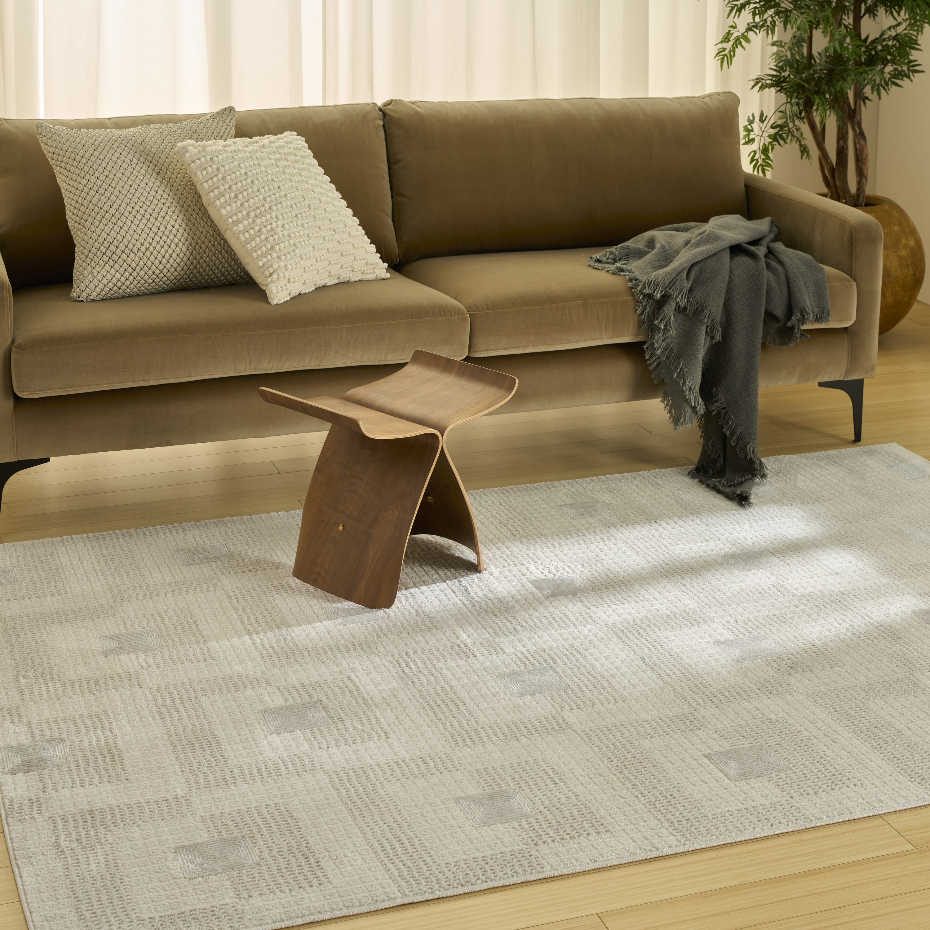 Nourison Nordic 4' x 6' Ivory Beige Modern Indoor Rug