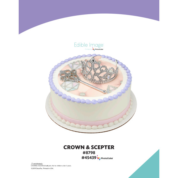 Crown & Scepter The Magic of Cakes® PhotoCake® Enhanced Round Background Page
