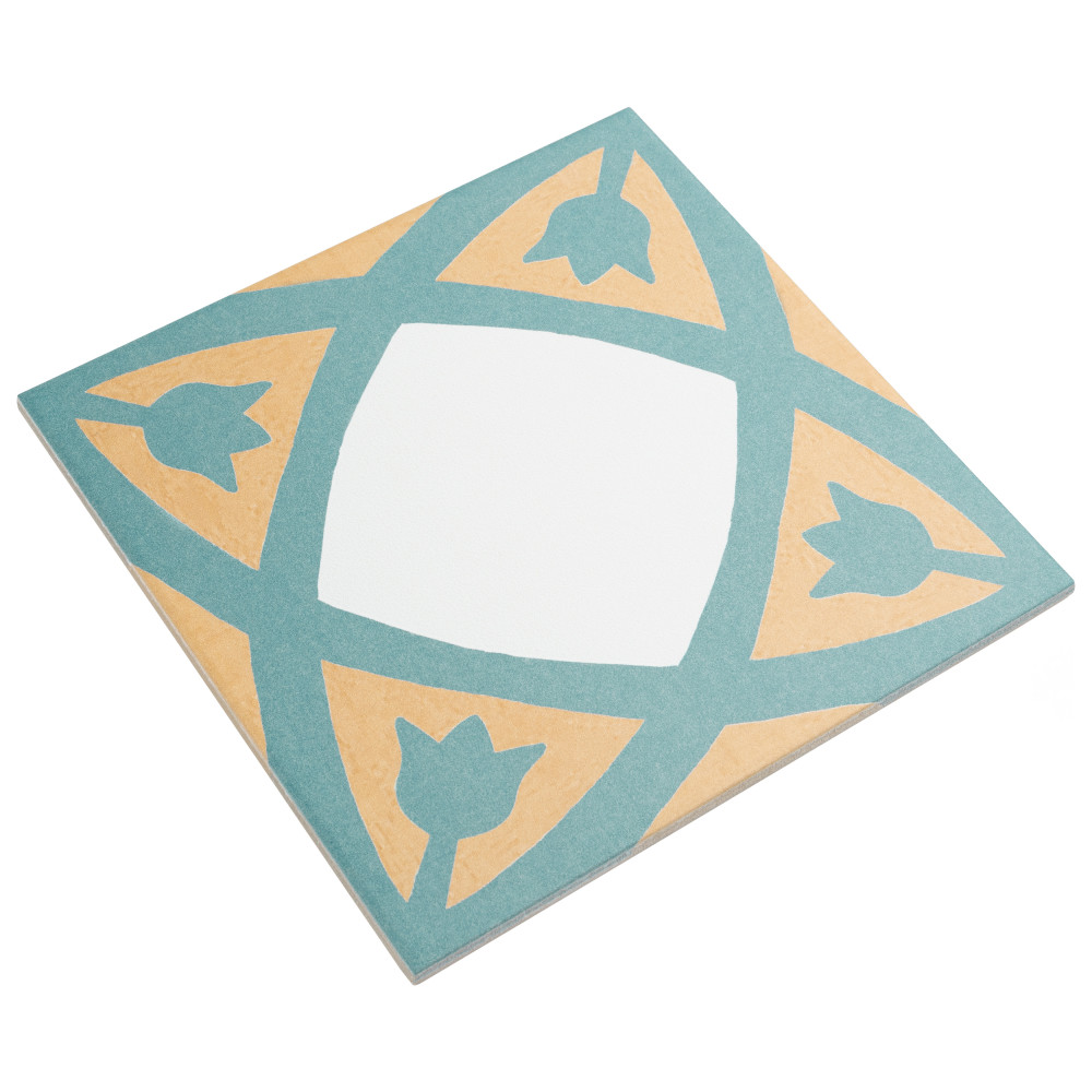 Revival Tulip 7-3/4 in. x 7-3/4 in. Ceramic Floor and Wall Tile