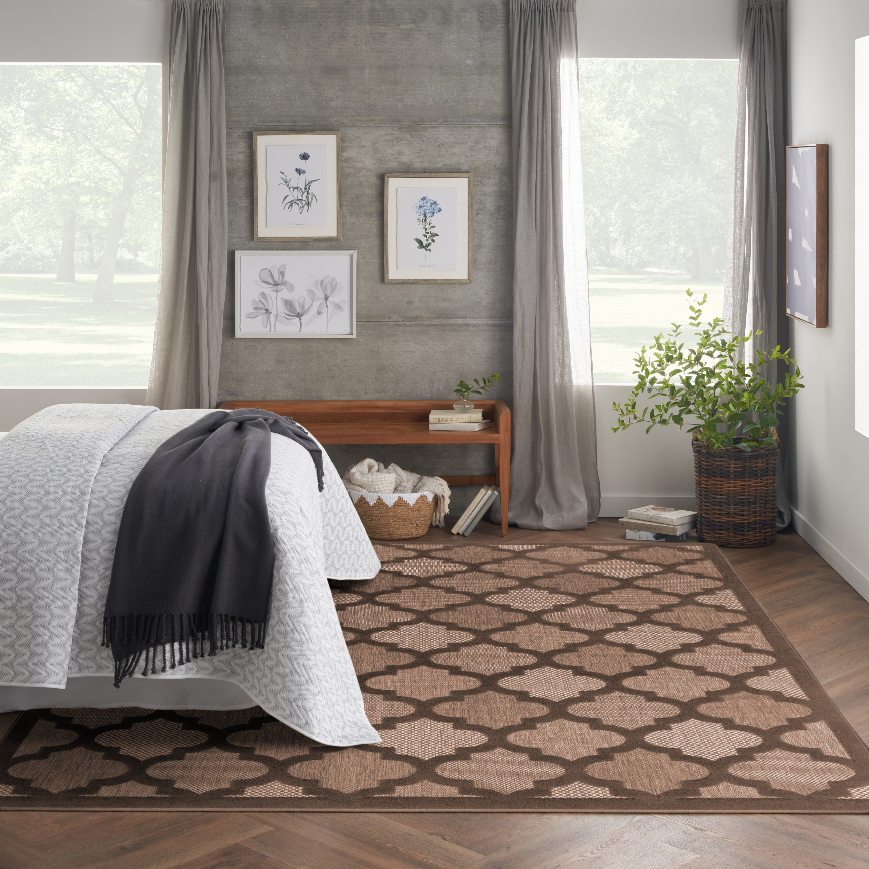 Nourison Easy Care 10' x 14' Brown Modern Rug