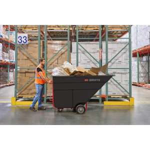Rubbermaid Commercial, BRUTE, Rotomolded Tilt Truck, Standard Duty, 1 1/2 Cubic Yard, Black