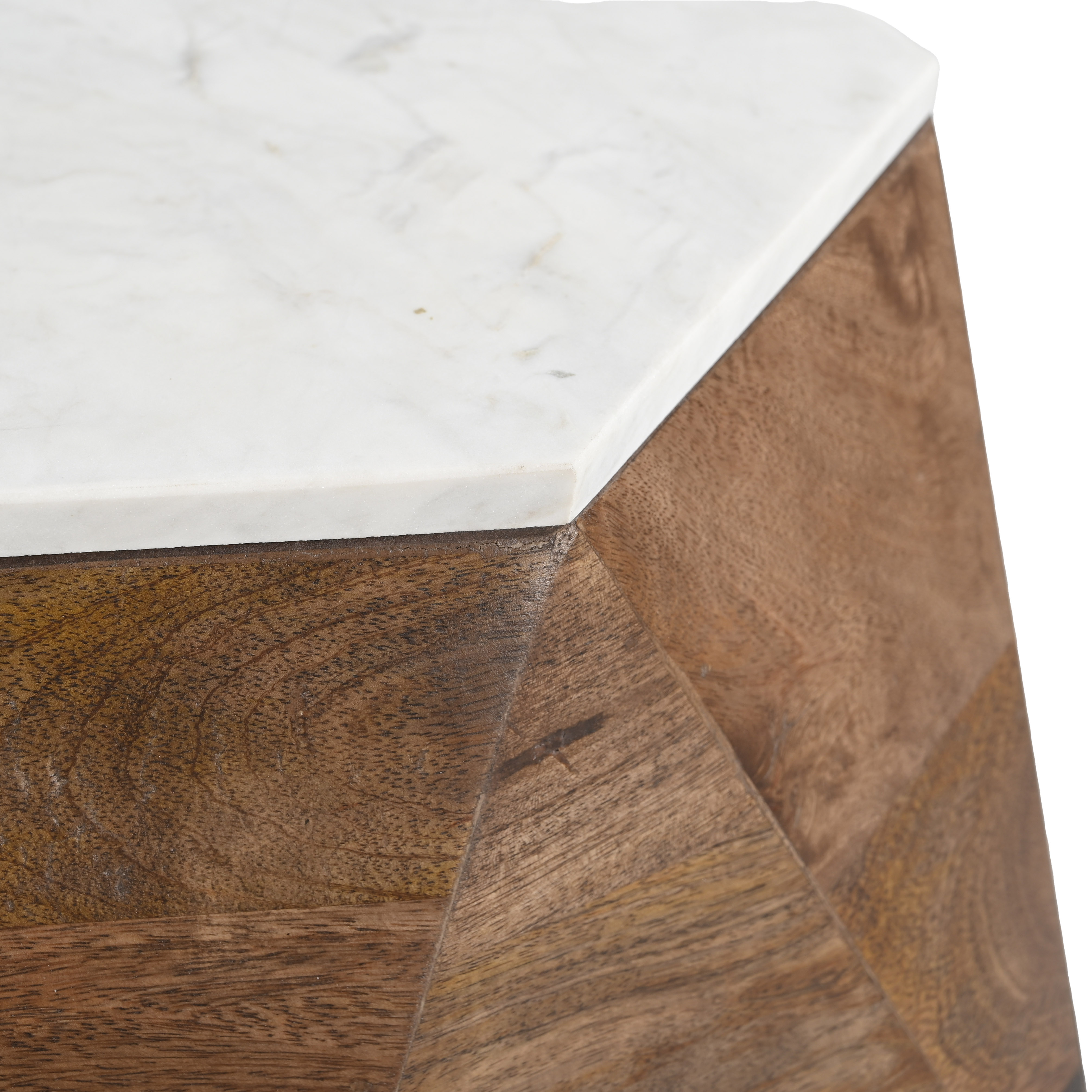Bisel Side Table White & Walnut product image