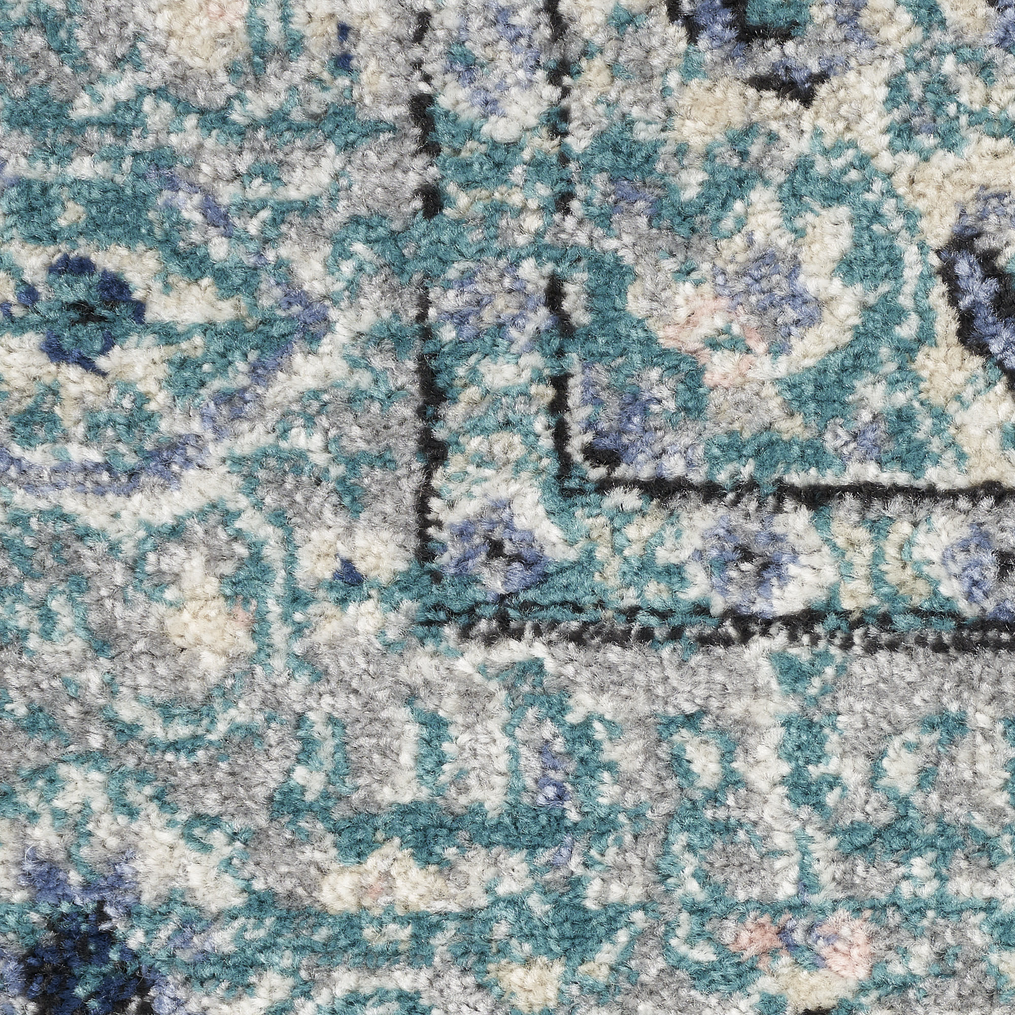 Nourison Passion 2'2" x 10' Turquoise Grey Bohemian Indoor Rug