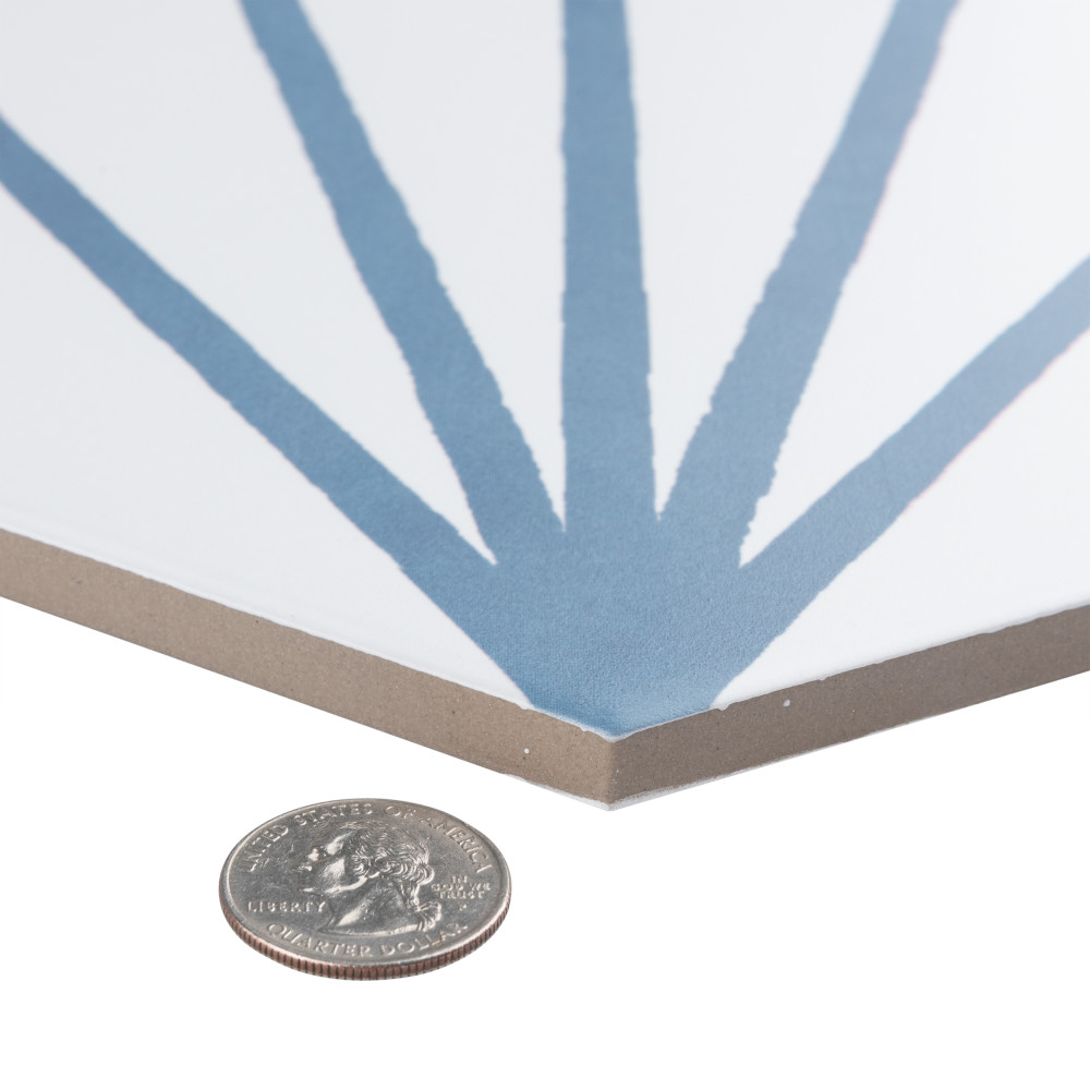 Horizon Dawn Hex Azul 7-3/4 in. x 9 in. Porcelain Floor and Wall Tile