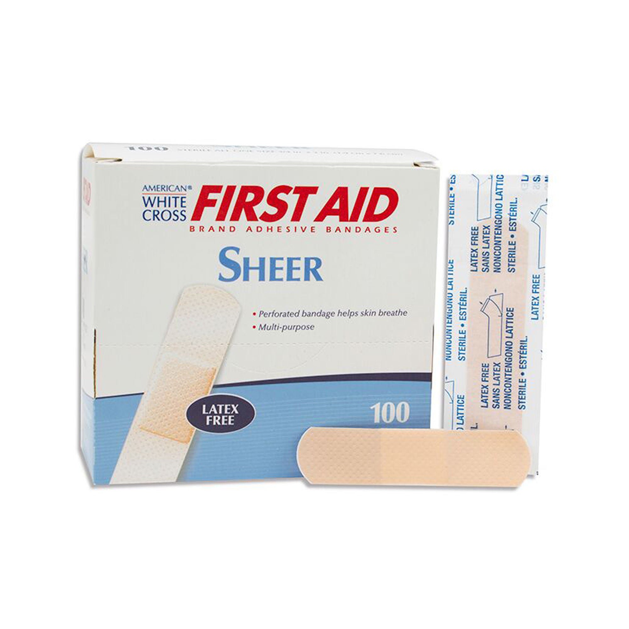 American White Cross Adhesive Strip 3/4 x 3 Inch