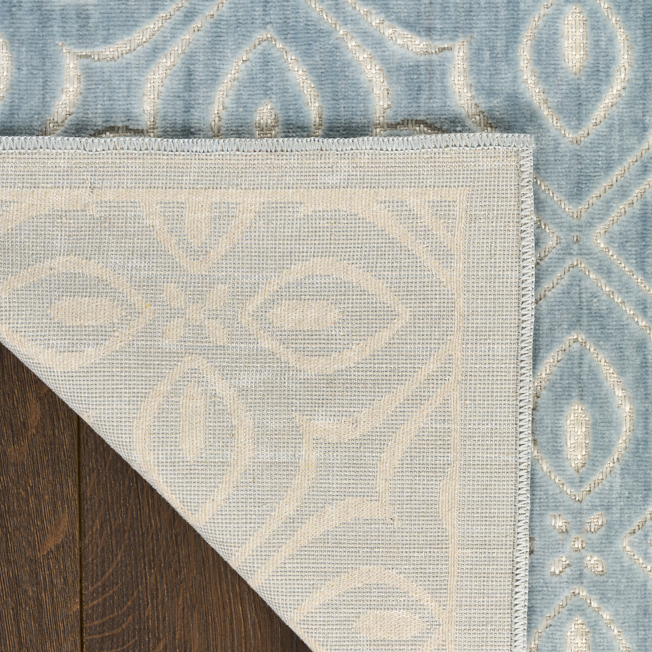 Nourison Washable Charm 8' x 10' Blue Ivory Contemporary Indoor Rug