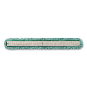 Rubbermaid Commercial, HYGEN, Microfiber Hook & Loop Dust Mop With Fringe, 60"W, Green
