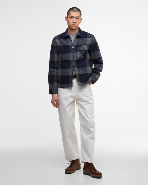 Overshirt in pile e tartan Hailwood Navy