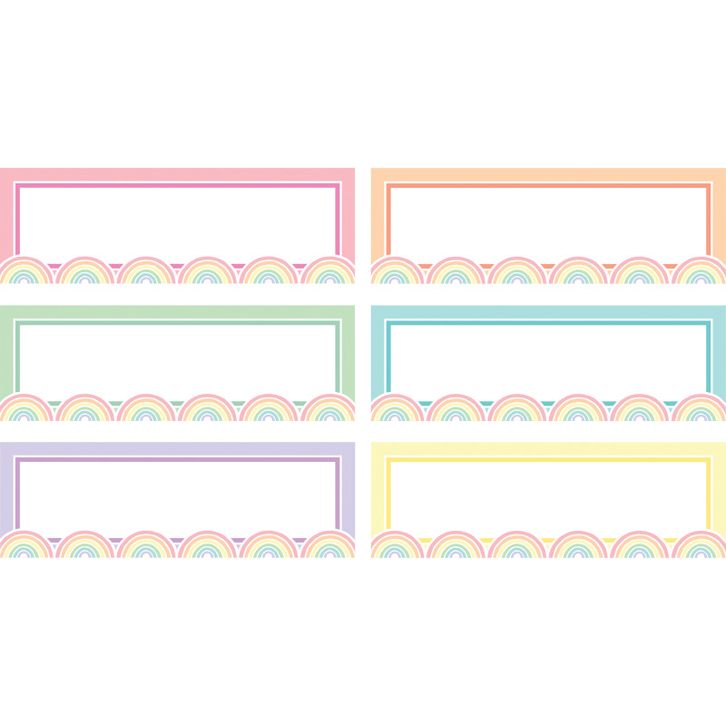 Pastel Pop Rainbow Labels Magnetic Accents, Pack of 20