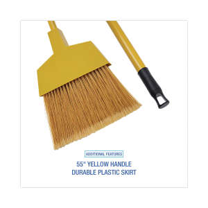 Boardwalk, 8.69in, Angled-Head Lobby Broom, Corn Bristles, Yellow