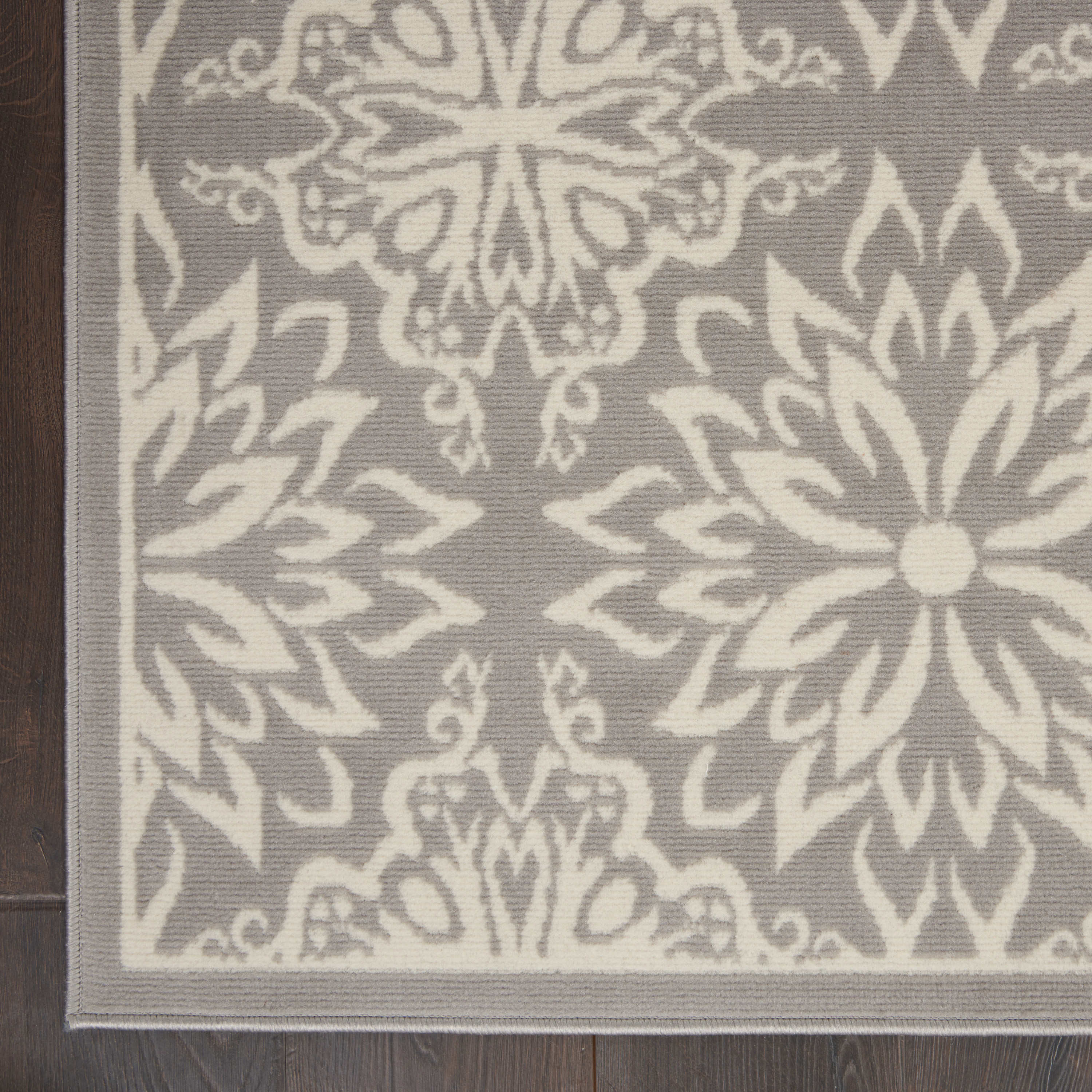 Nourison Jubilant 6' x 9' Ivory Grey Farmhouse Indoor Rug