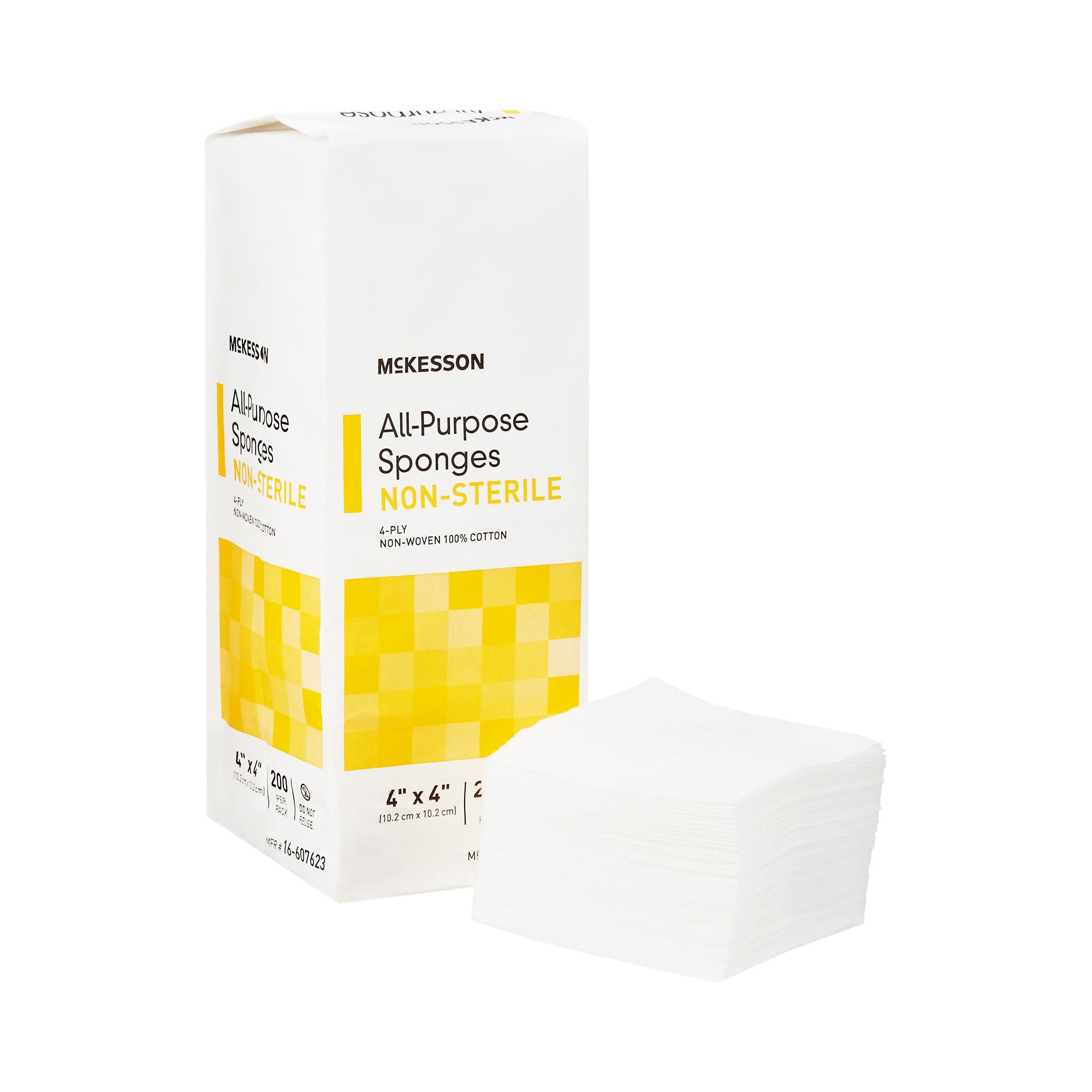 McKesson Nonwoven Sponge, 4 x 4 Inch, Four Ply
