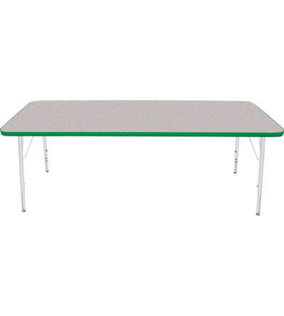 Creative Colors® Activity Table, Rectangle, 30" x 72", Gray Nebula Top Color, Dustin Green Edge Color, Standard Leg Height, Plat