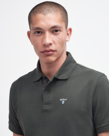 Tartan Pique Polo Shirt Forest Green