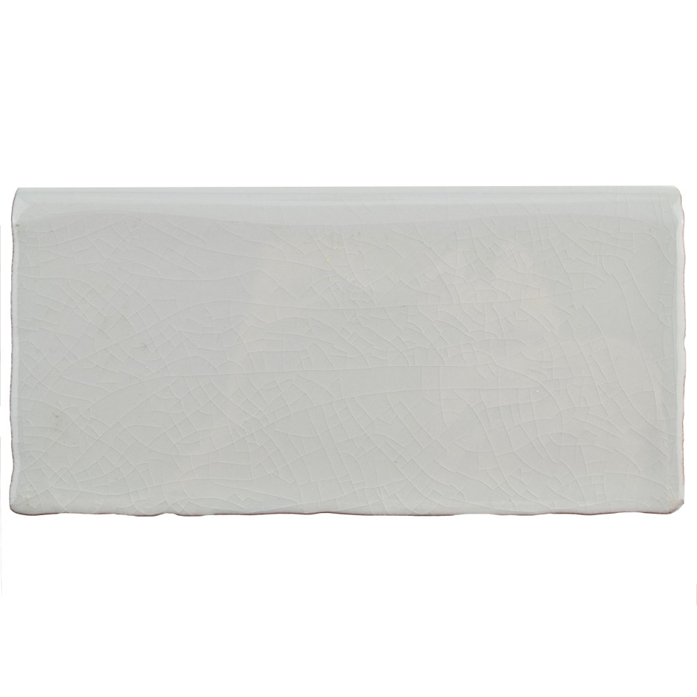 Antic Craquelle Bullnose Gris Oscuro 3 in. x 6 in. Ceramic Wall Trim