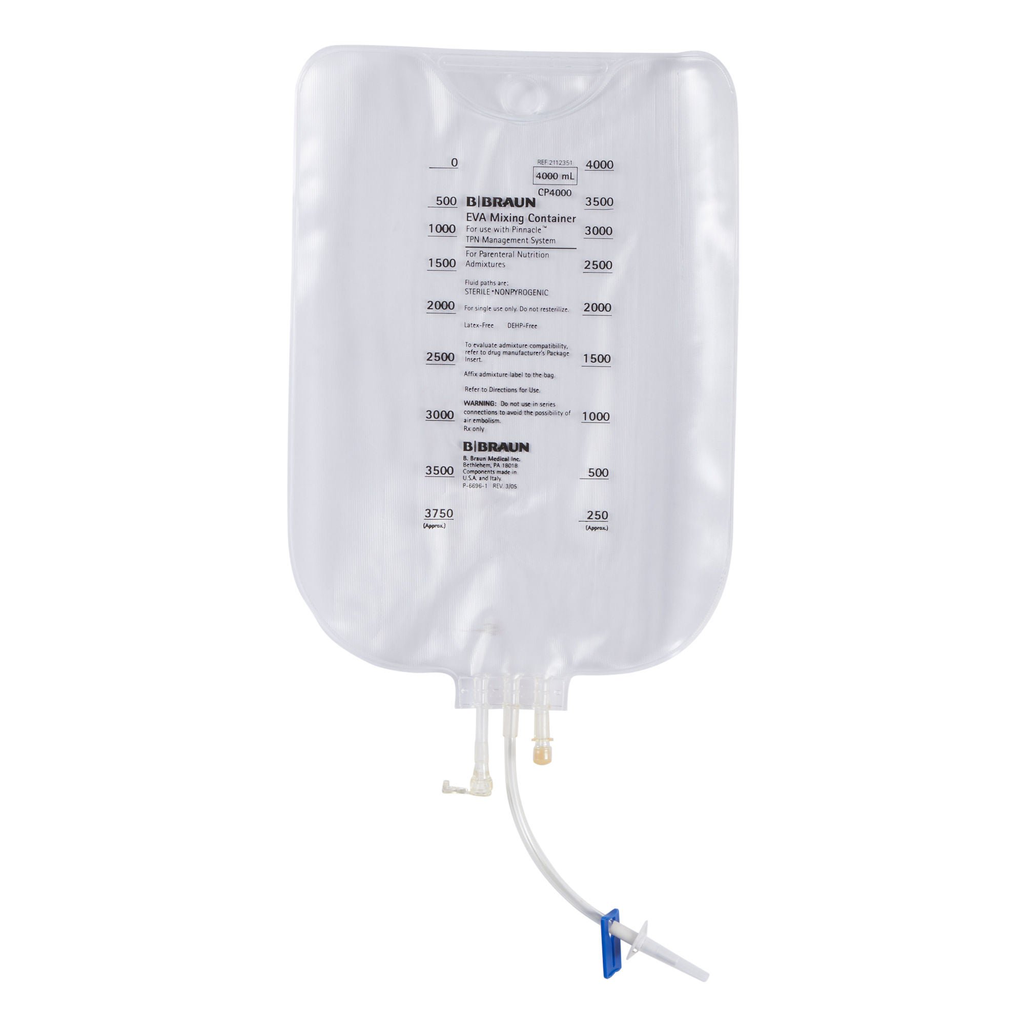 Pinnacle® EVA Mixing Container, 4000 mL