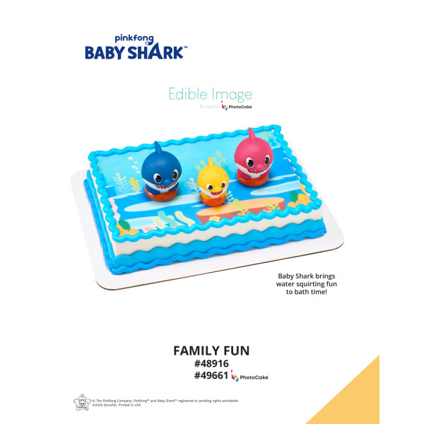Baby Shark Family Fun The Magic of Cakes® PhotoCake® Enhanced Background Page