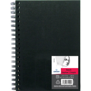 Artist Series Sketch Art Book, Black Cover, Wire Binding, 80 Sheet, 5X7 inch, 1 Count