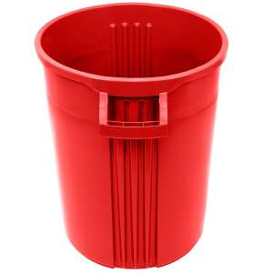 Impact, Gator Plus, 32 gal, Plastic, Red, Round, Receptacle
