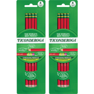 Crimson Red Erasable Checking Pencils, 4 Count, 2 Pack