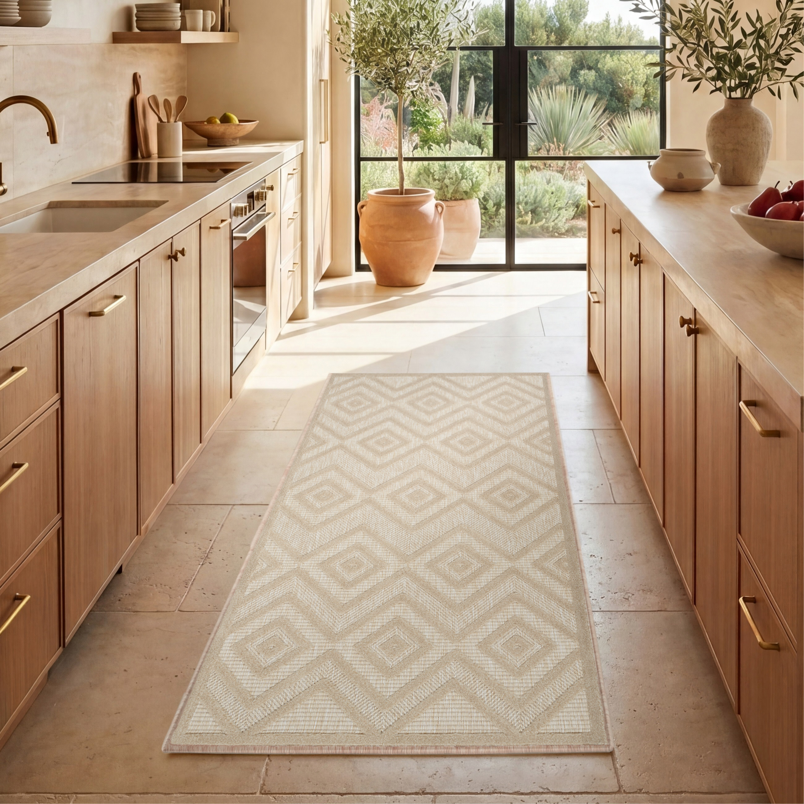 Nourison Versatile 2' x 6' Cream Modern Rug