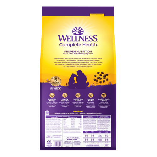 Wellness Complete Health  Chicken & Oatmeal back packaging