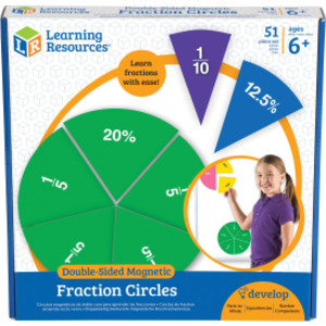 Double-sided Magnetic Fraction Circles, Pack of 9