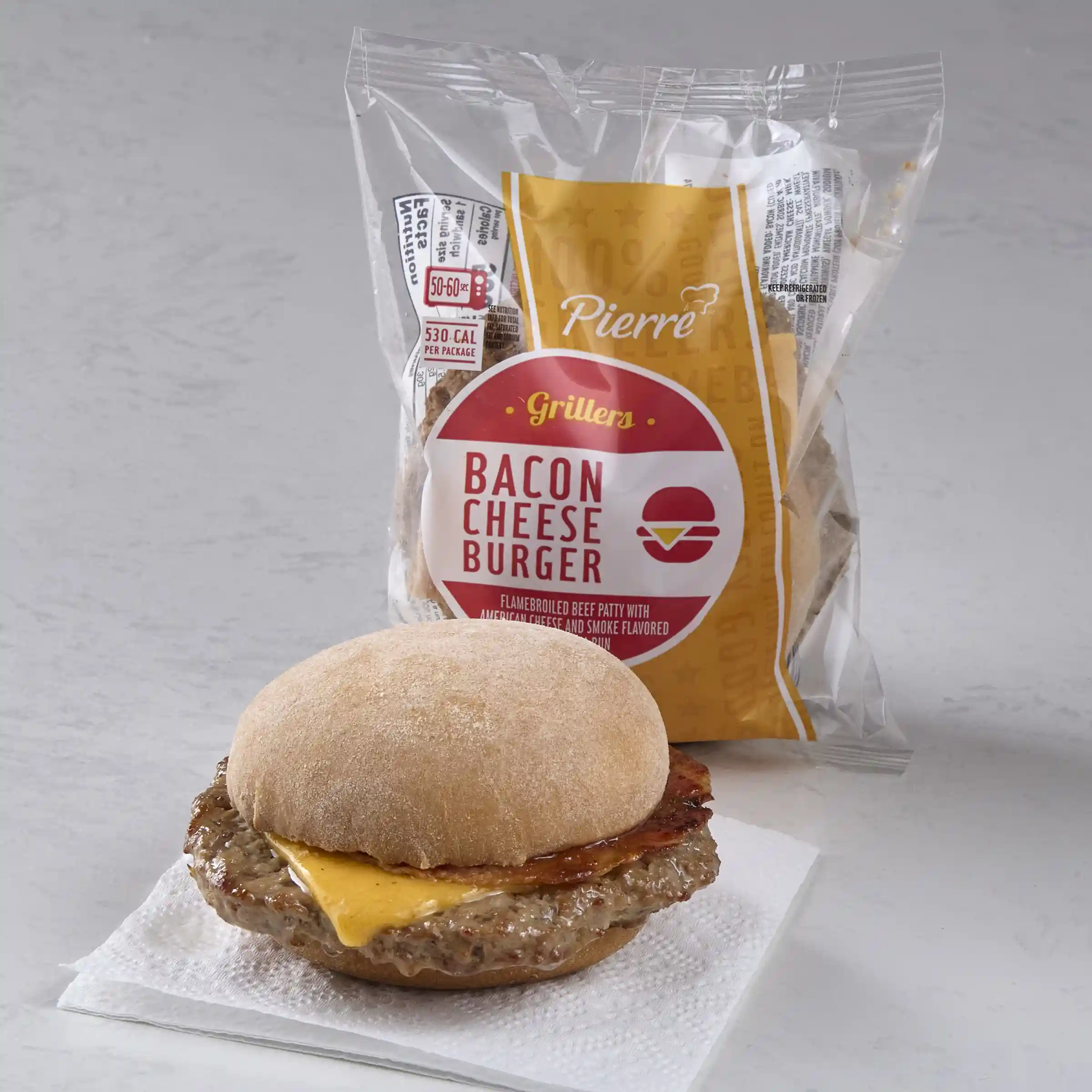 Pierre™ Jumbo Flamebroiled Beef and Bacon Cheeseburger_image_1