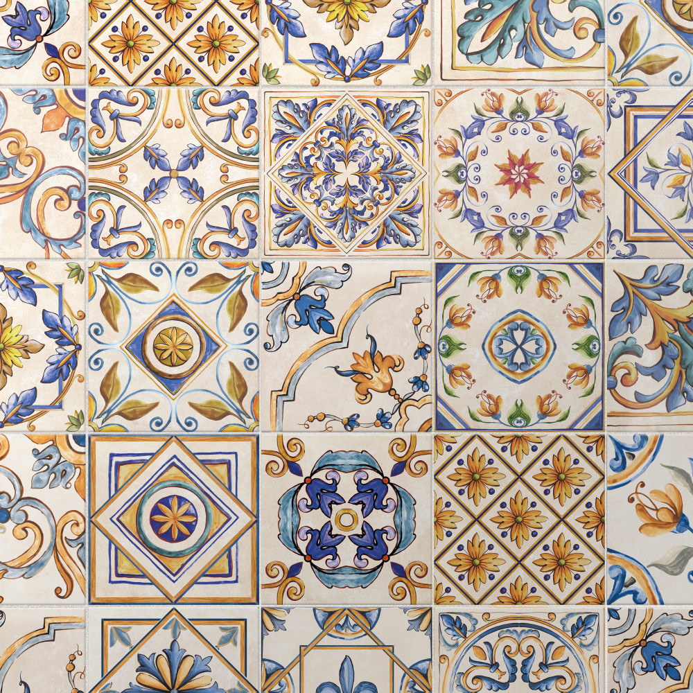 Toscana Giotto Decoro Mix 7-7/8 in. x 7-7/8 in. Porcelain Floor and Wall Tile