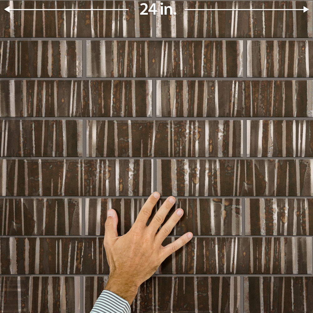 Joliet Prisma Dark Amber 3 in. x 12 in. Ceramic Wall Tile