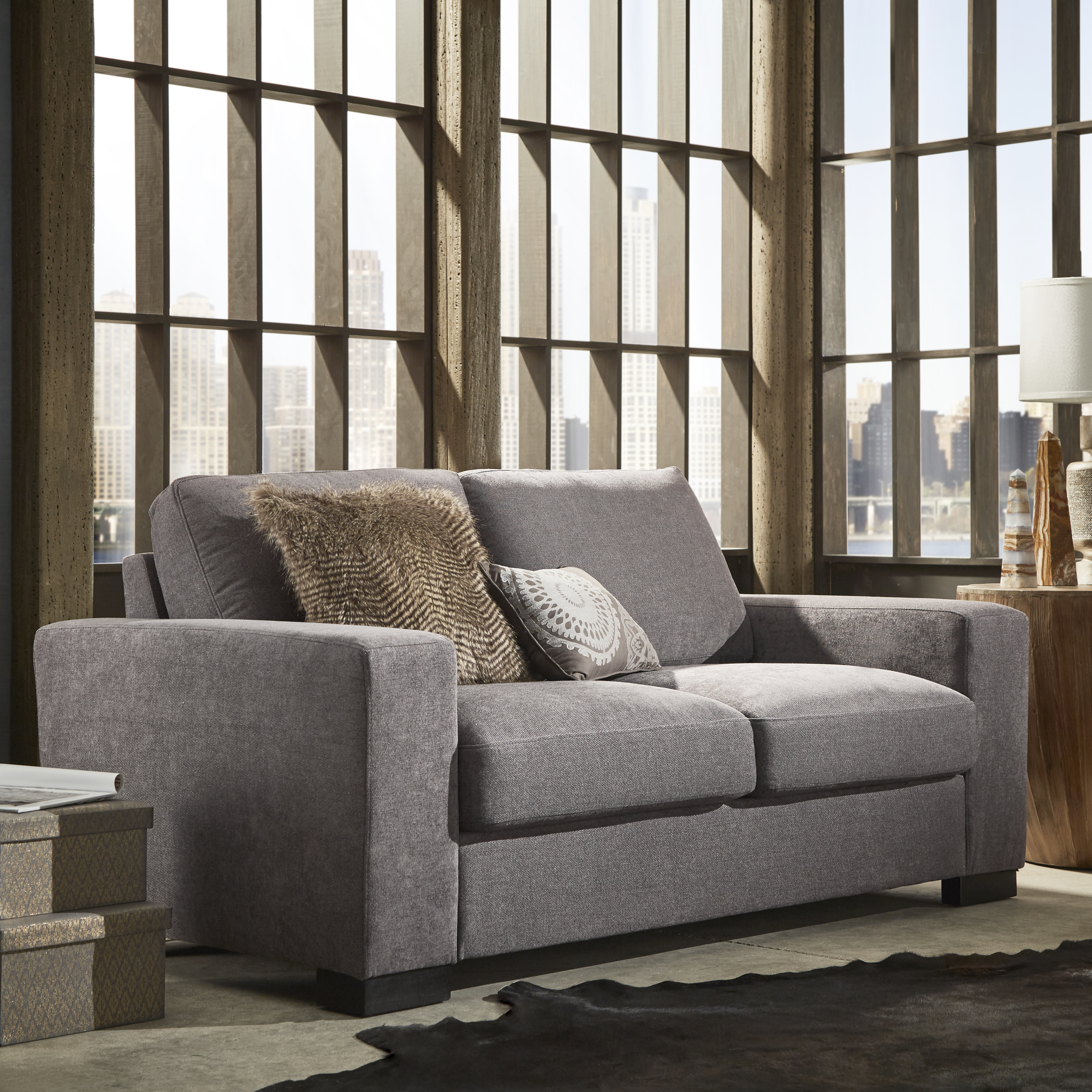 Fabric Down-Feather Filled Loveseat