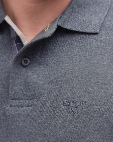 Essential Long-Sleeved Polo Shirt Slate Marl
