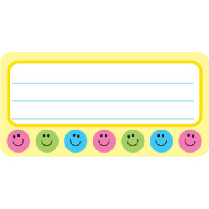 Smile Nametags, 1-5/8" x 3-1/4" , Pack of 36
