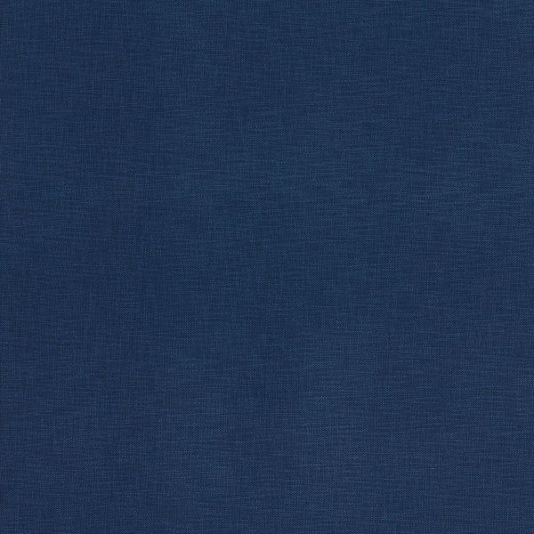 Navy-blue woven fabric swatch, tightly woven linen-like texture with subtle horizontal and vertical threads; lying flat, evenly lit, filling the frame as a textile background with no other objects.