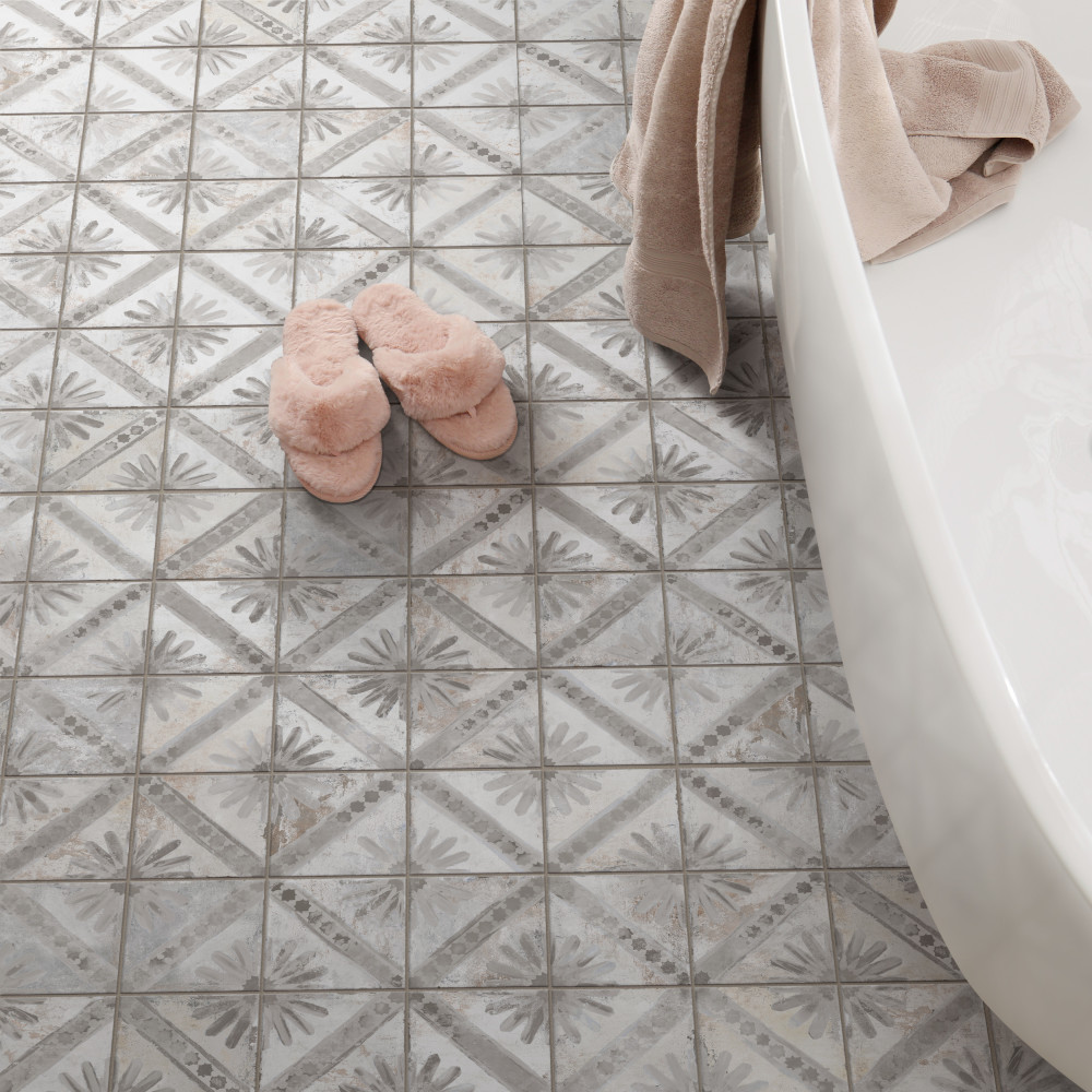 Harmonia Kings Marrakech Grey 13 in. x 13 in. Ceramic Floor and Wall Tile