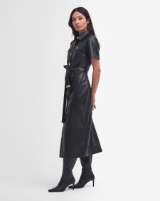Aria Faux-Leather Midi Dress 