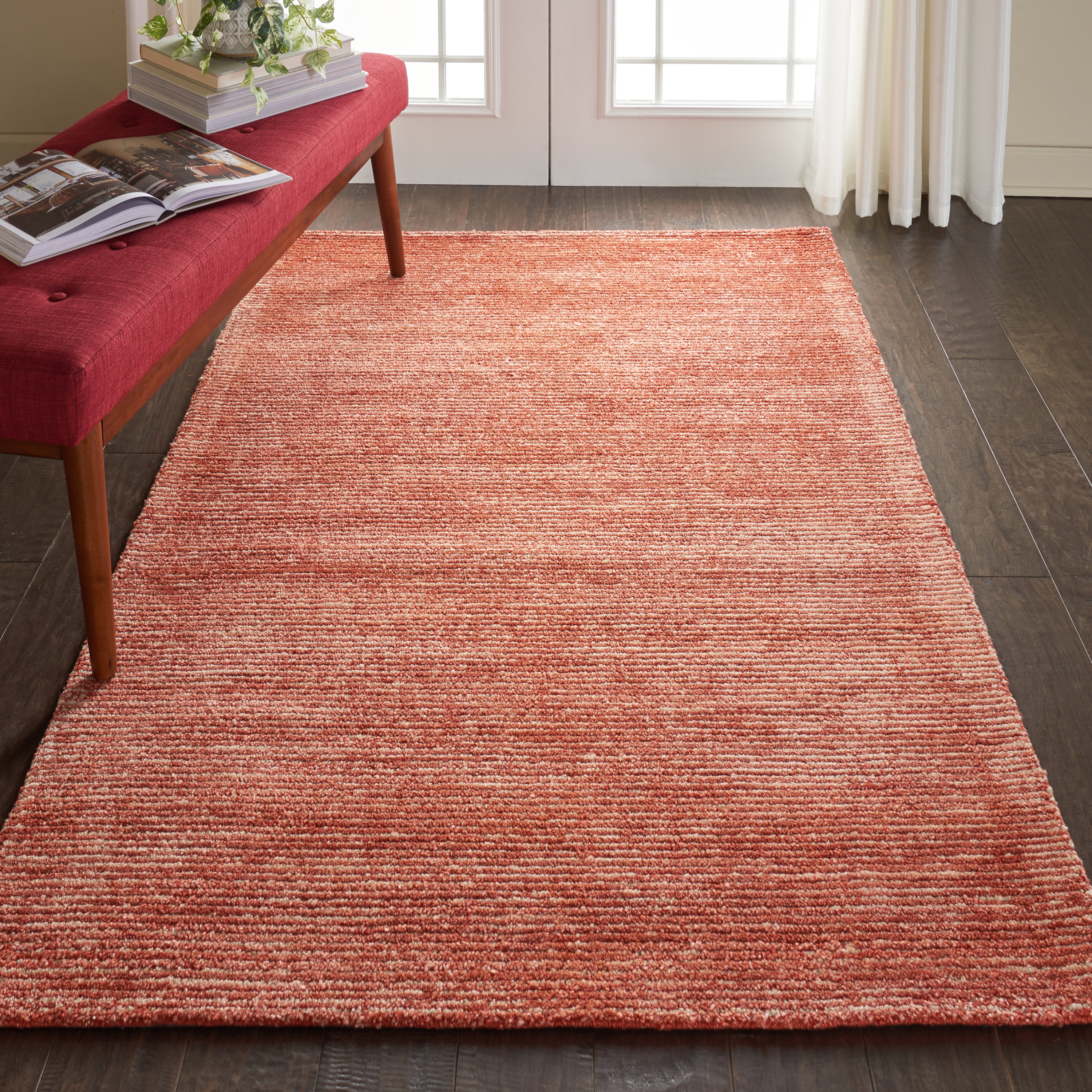 Nourison Weston 3'9" x 5'9" Brick Modern Indoor Rug
