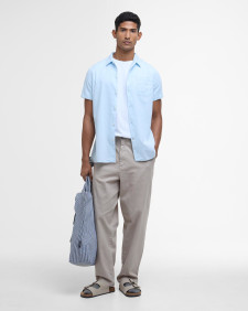 Garment Dyed Nelson Short-Sleeved Shirt Light Blue