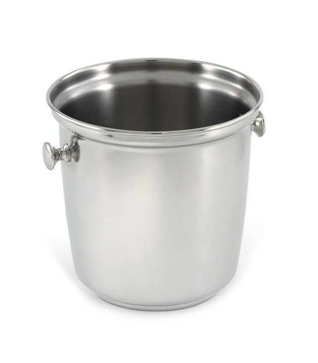 6-quart stainless steel wine bucket in mirror and satin finish with handles