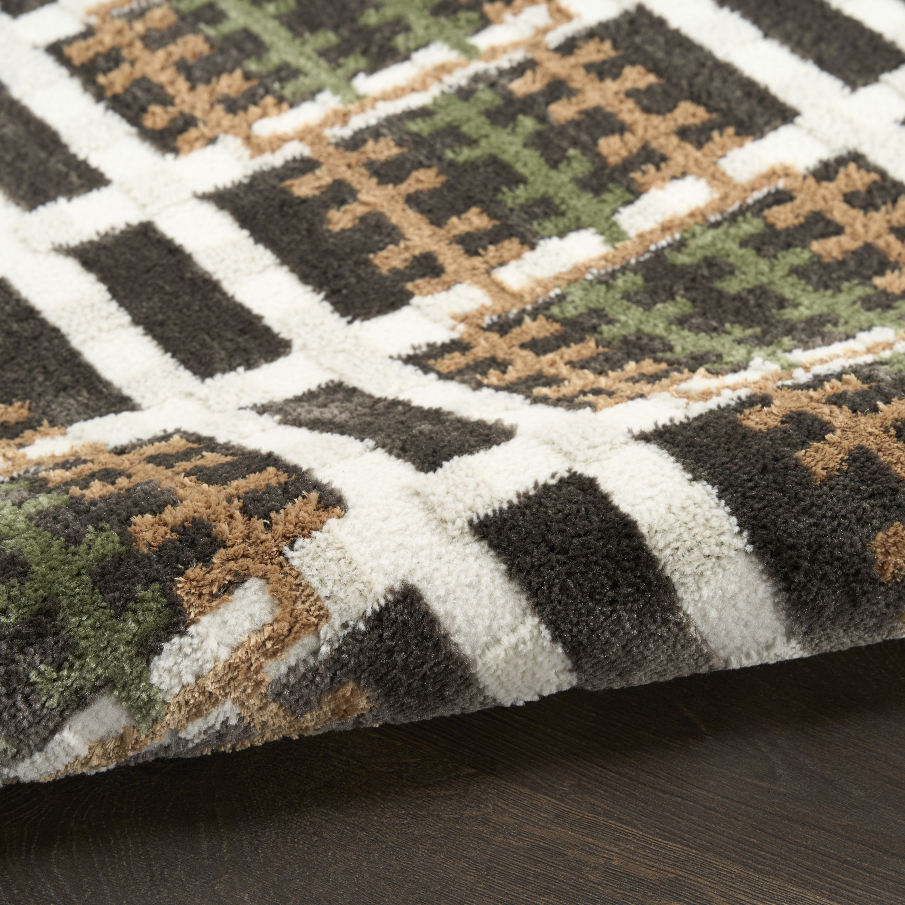Nourison Nordic 5' x 7' Charcoal Multicolor Modern Indoor Rug