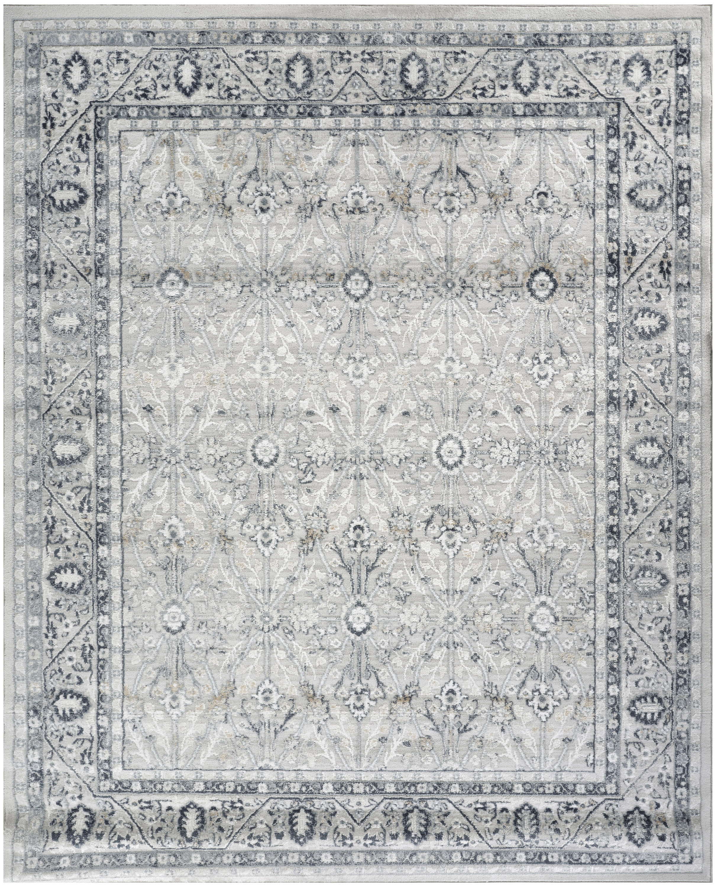 Nourison Dekor 7'10" x 9'10" Grey Navy Vintage Indoor Rug