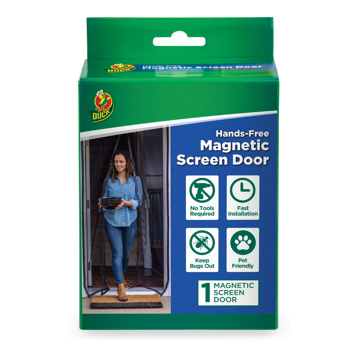 Duck® Brand Hands-Free Magnetic Screen Door