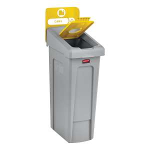 Rubbermaid Commercial, Slim Jim, Bottles/Cans Insert, Rectangular, Resin, Yellow, Receptacle Lid