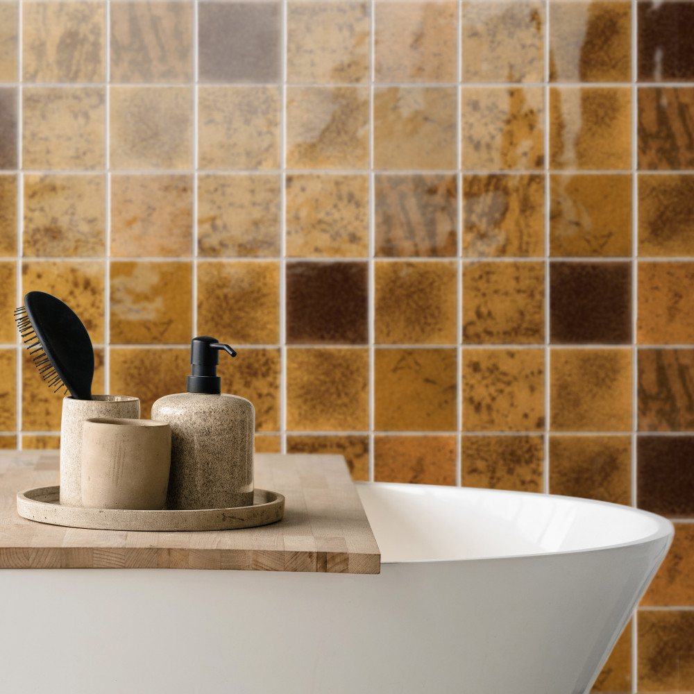 Menorca Rust 4 in. x 4 in. Ceramic Wall Tile